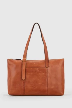 Ivy Leather Buckle Work Tote Bag