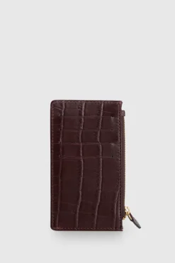 Lila Croc Emboss Leather CC Holder