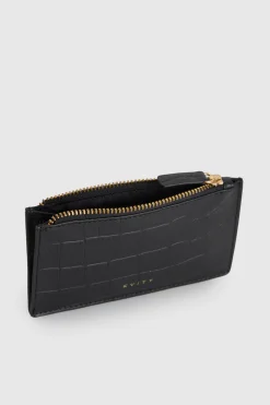 Lila Croc Emboss Leather CC Holder