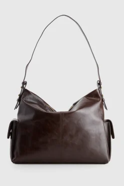 Narda Leather Pocket Hobo Bag